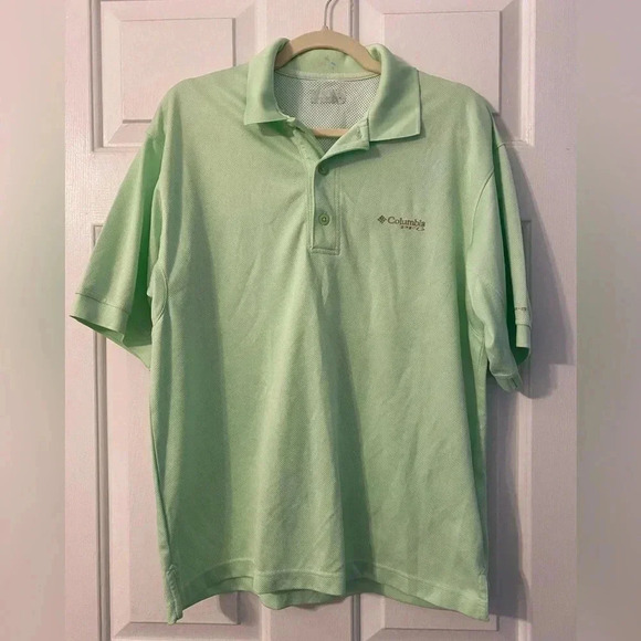 Columbia PFG‎ Vented Short Sleeve Polo Shirt Omnishade Mint Green Size M - Picture 1 of 9